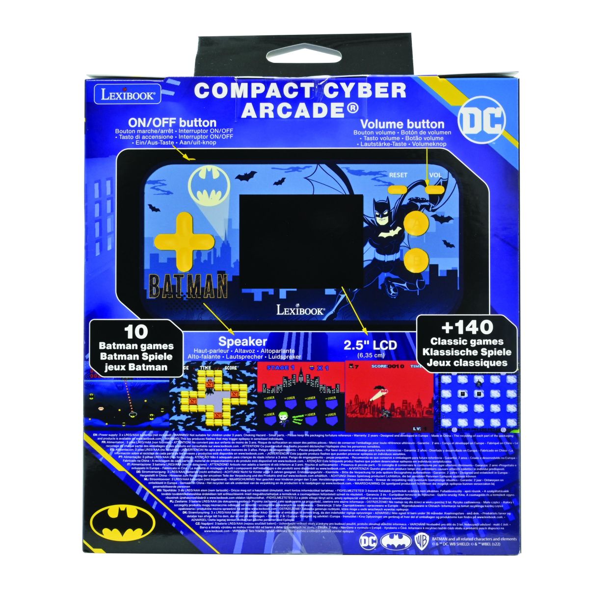 Lexibook Herní konzole 2,5'' Batman 150 her