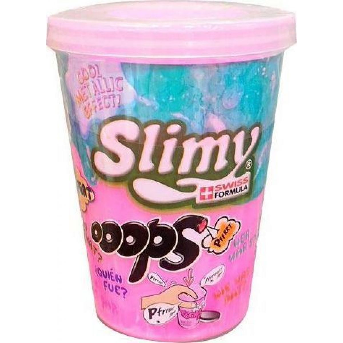 Slimy sliz metalic prdící kelímek 80g růžový