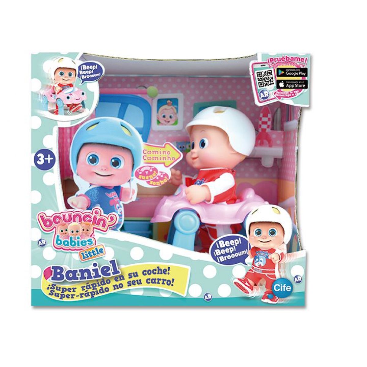 Miminko Bouncin Babies v autíčku Baniel