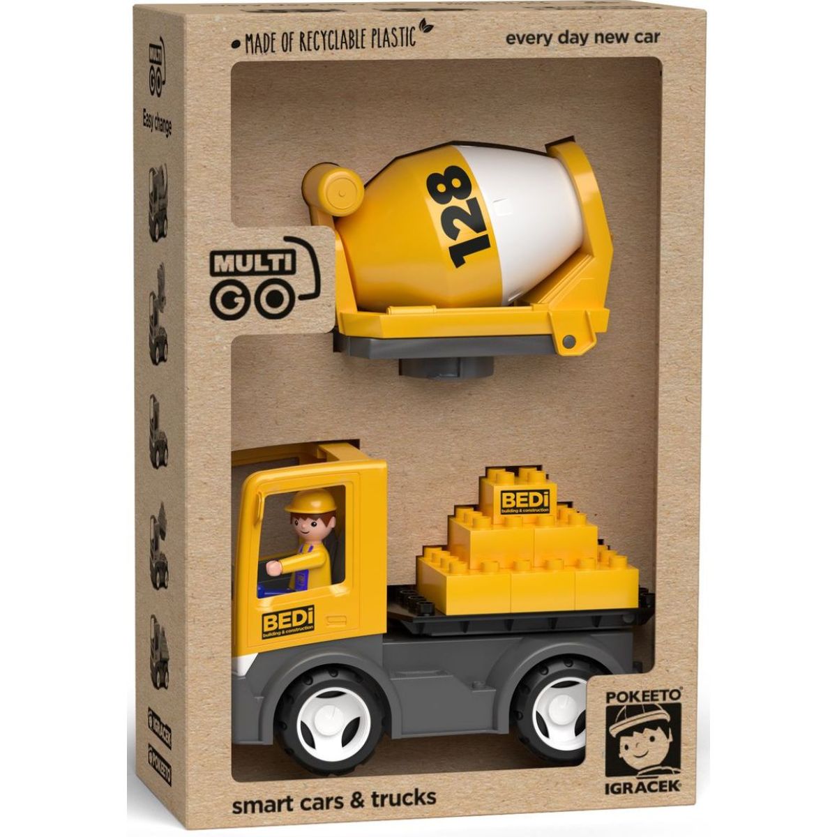 ECO MultiGO Build 2+1 - Igráček stavbař, domíchávač, deska