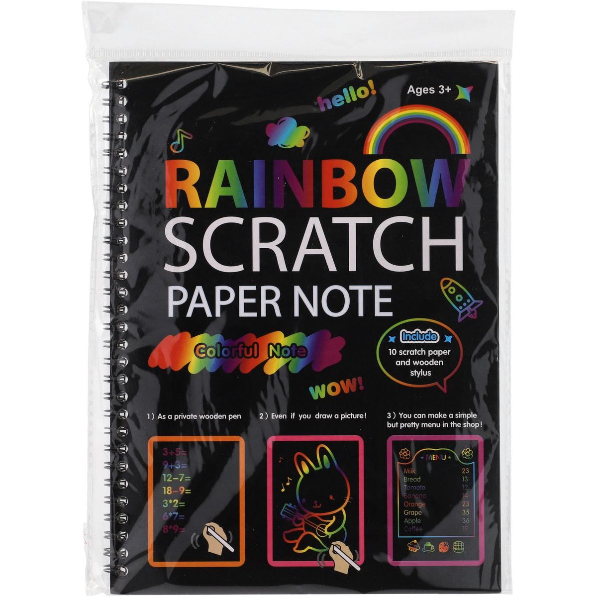 Teddies Škrabací notes duhový 10 listů
