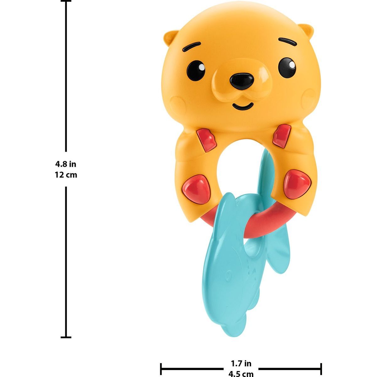 Fisher-Price zvířecí chrastítka 13 cm medvídek s rybkou