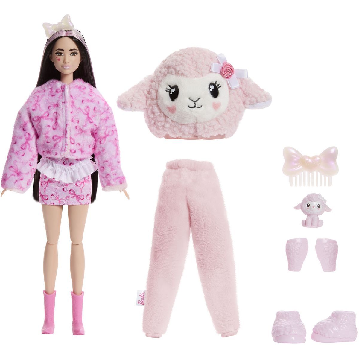Barbie Cutie Reveal Barbie a starostliví medvídci sladké mašle - růžové jehně