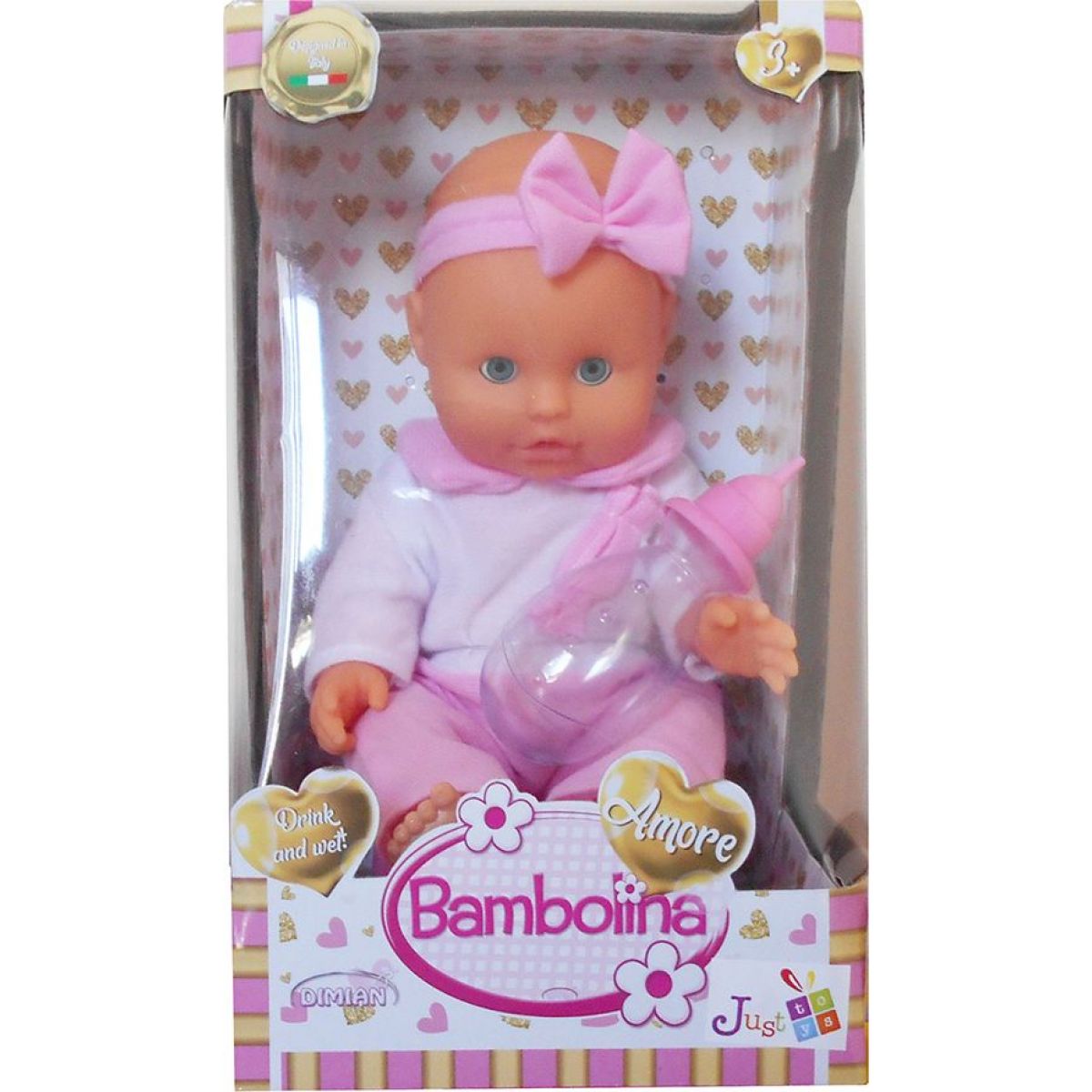 Dimian Miminko Bambolina Amore 33 cm s pevným tělíčkem a funkcí