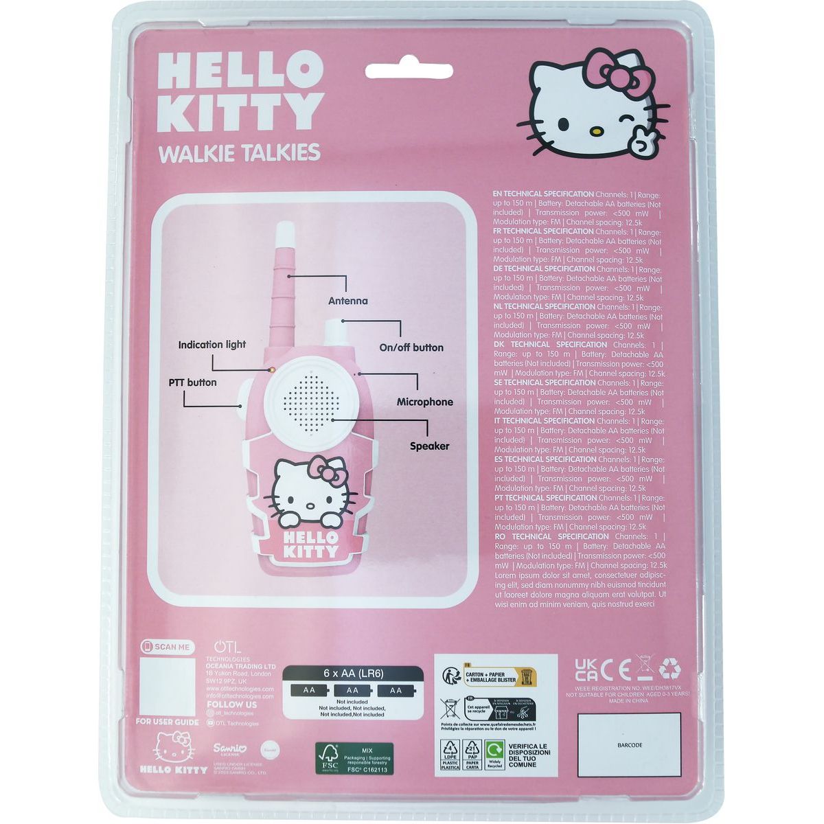 OTL Technologies Hello Kitty Walkie Talkie Set