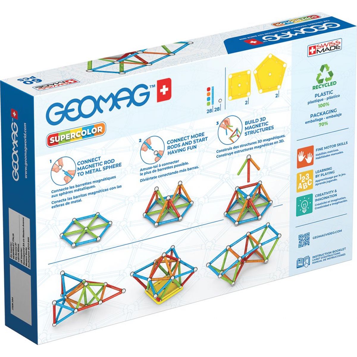 Geomag Supercolor recycled 60 dílků