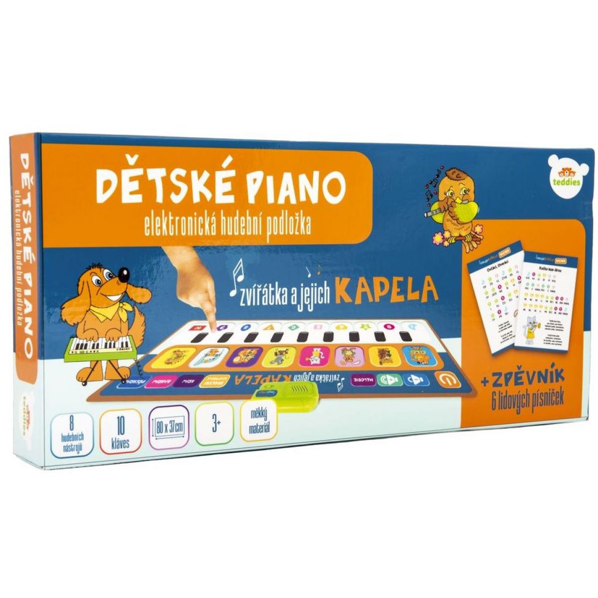 Elektronická hrací podložka pianko Zvířátka a jejich kapela 80 x 37 cm