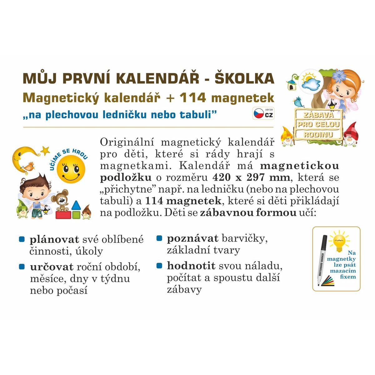 Kalendář magnetický - Školka 114 ks magnetek