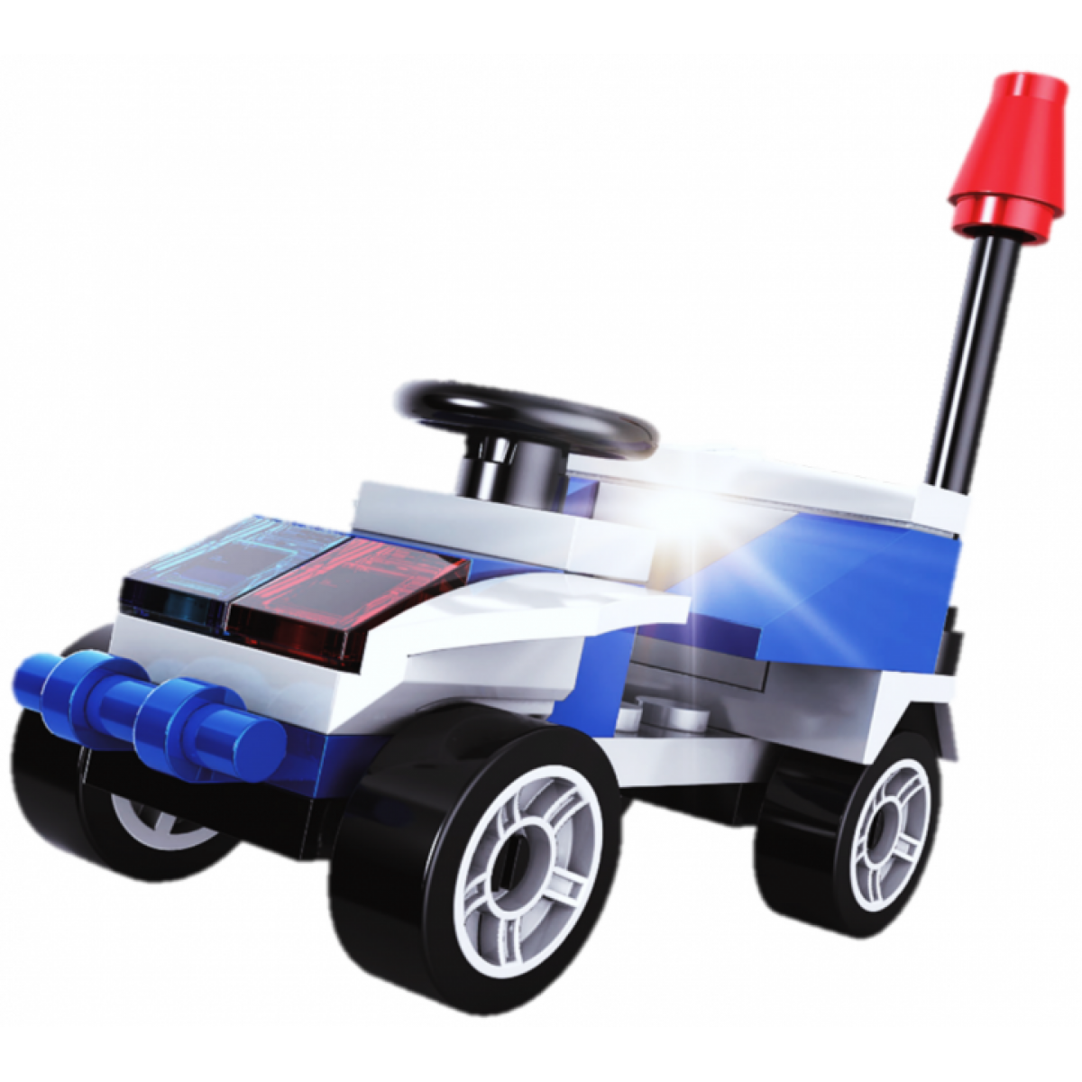 Stavebnice Policie s LED kostkou 2v1 - Chase Car