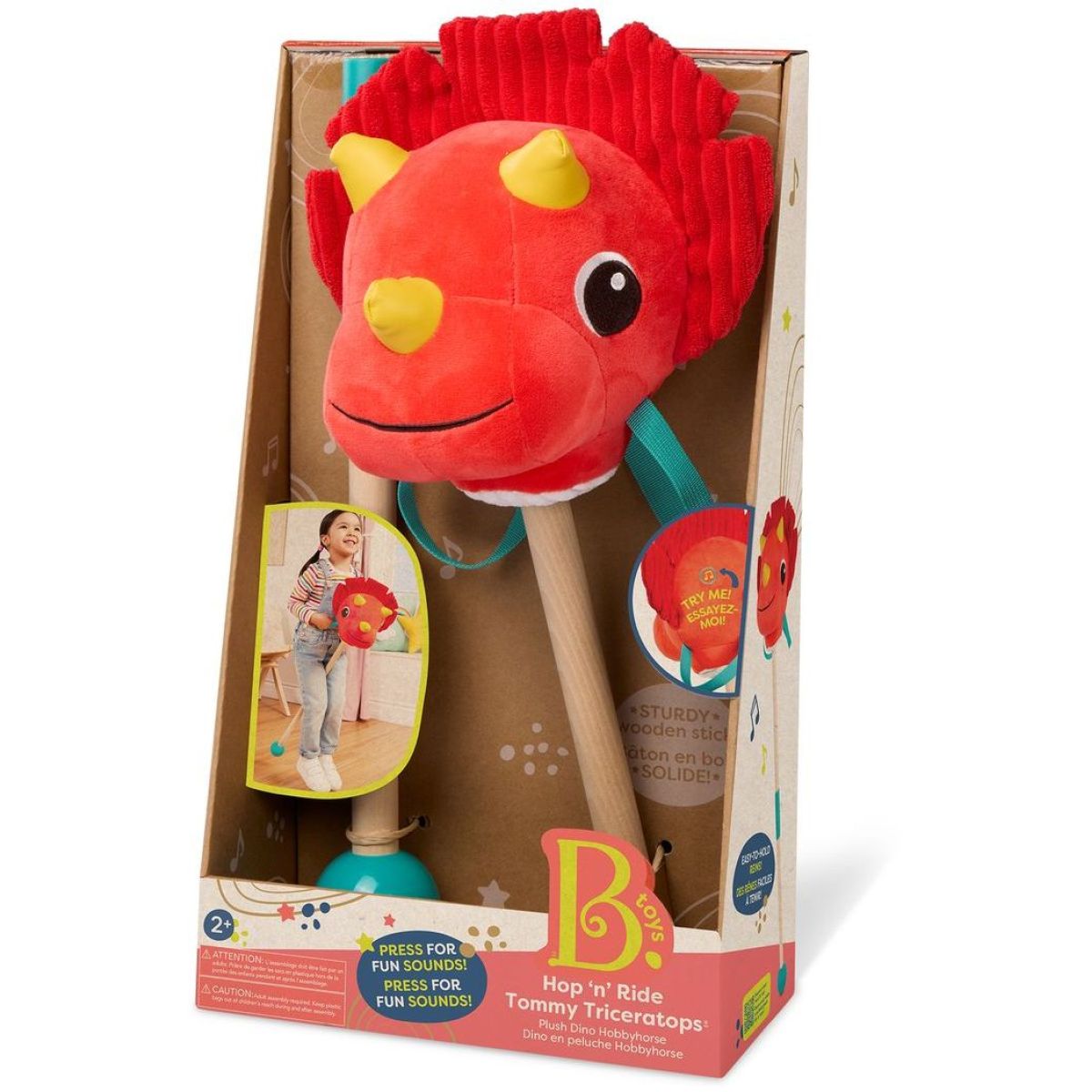 B-Toys Dinosaurus na tyči Tommy Triceratops