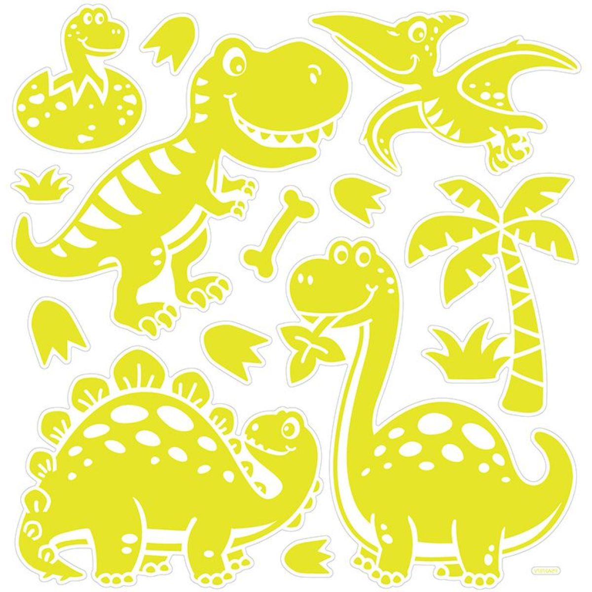 Svítící samolepky na zeď 3D - DINO