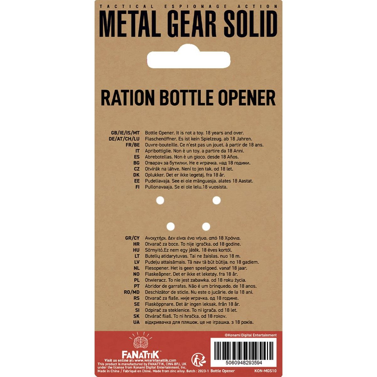 Fanatik Metal Gear Solid Ration otvírák