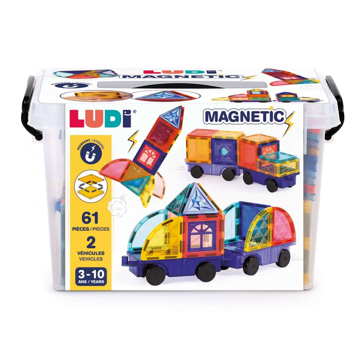 Ludi Magnetická stavebnice s auty 63 ks