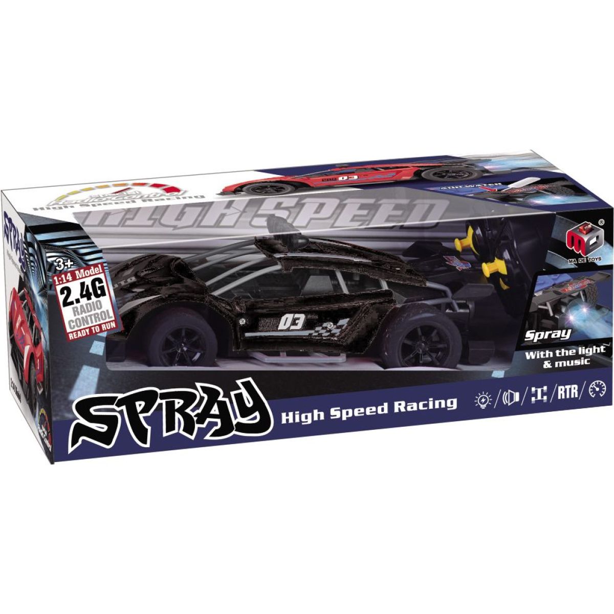Alltoys RC auto 1 : 14 s mlhovým efektem černé (613)