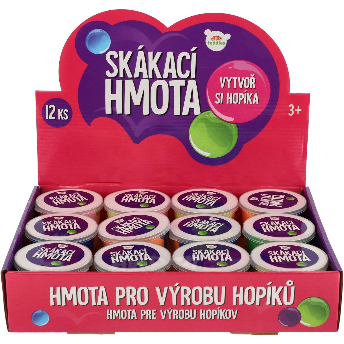 Sliz - Hmota hopíková skákací v kelímku - žluto-růžová