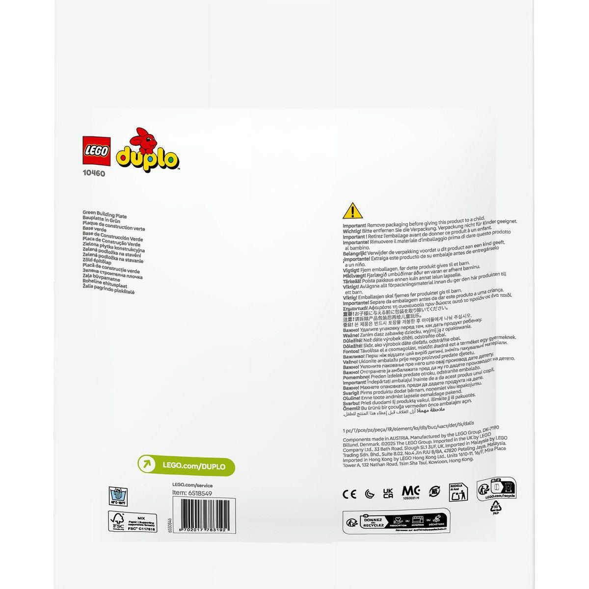 LEGO® DUPLO® 10460 Zelená podložka na stavění 25 x 25 cm