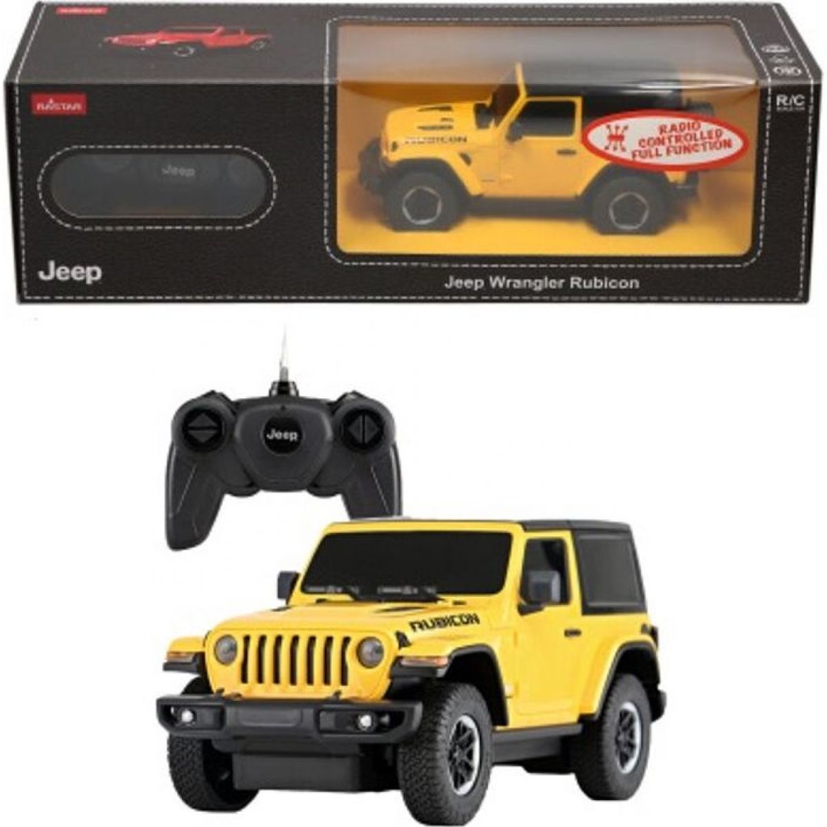 Rastar RC auto 1 : 24 JEEP Wrangler JL žlutý