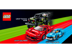 Super rychlé auto nebo výkonný teréňák? Rozjeďte to s vozidly LEGO®