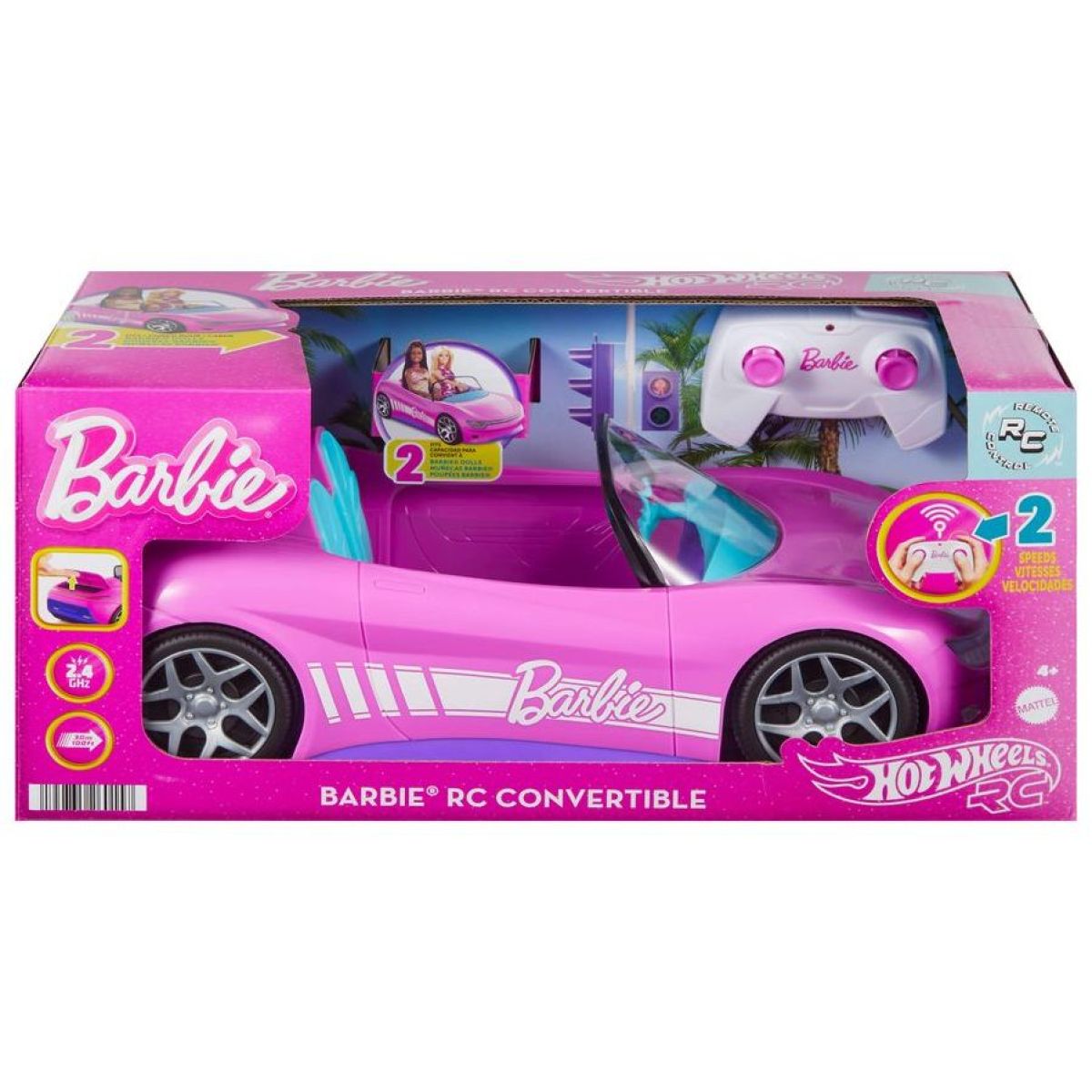 Hot Wheels RC Barbie růžový kabriolet