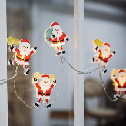 LED okenní řetěz - Santa, 6 x LED, přísavný, 120 cm, 2 x AA
