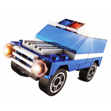 Stavebnice Policie s LED kostkou 2v1 - SUVS