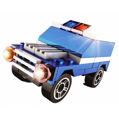 Stavebnice Policie s LED kostkou 2v1 - SUVS