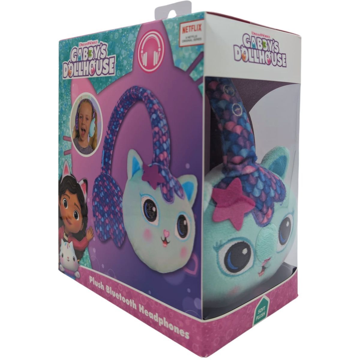 Lazerbuilt Gabbys Dollhouse Plush Bluetooth Headphones - Mercat