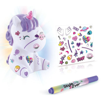 Style4Ever Mini Deco svítící figurka jednorožec fialový