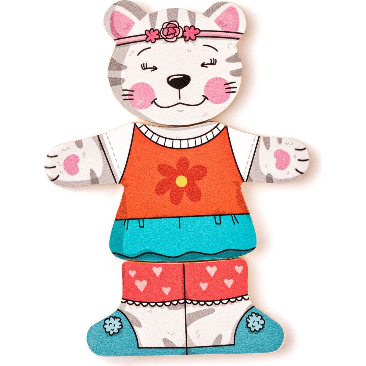 Woody Puzzle šatní skříň Kočička 18 dílů