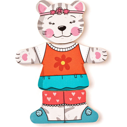Woody Puzzle šatní skříň Kočička 18 dílů