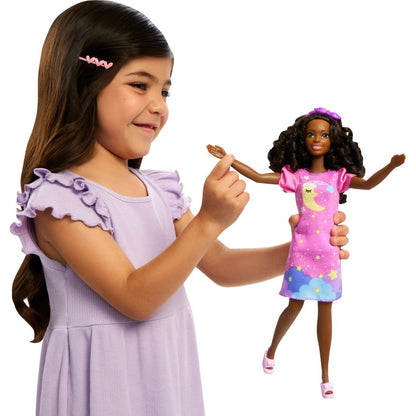 Mattel Moje první Barbie panenka Den a noc růžová 34 cm