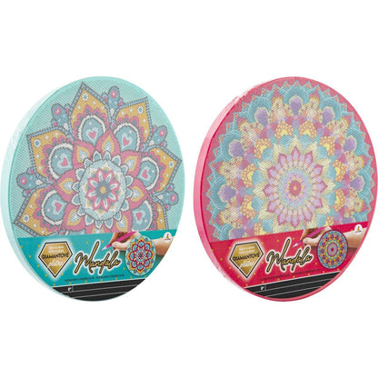 Malování pomocí kamínků Diamond Painting Mandala růžová