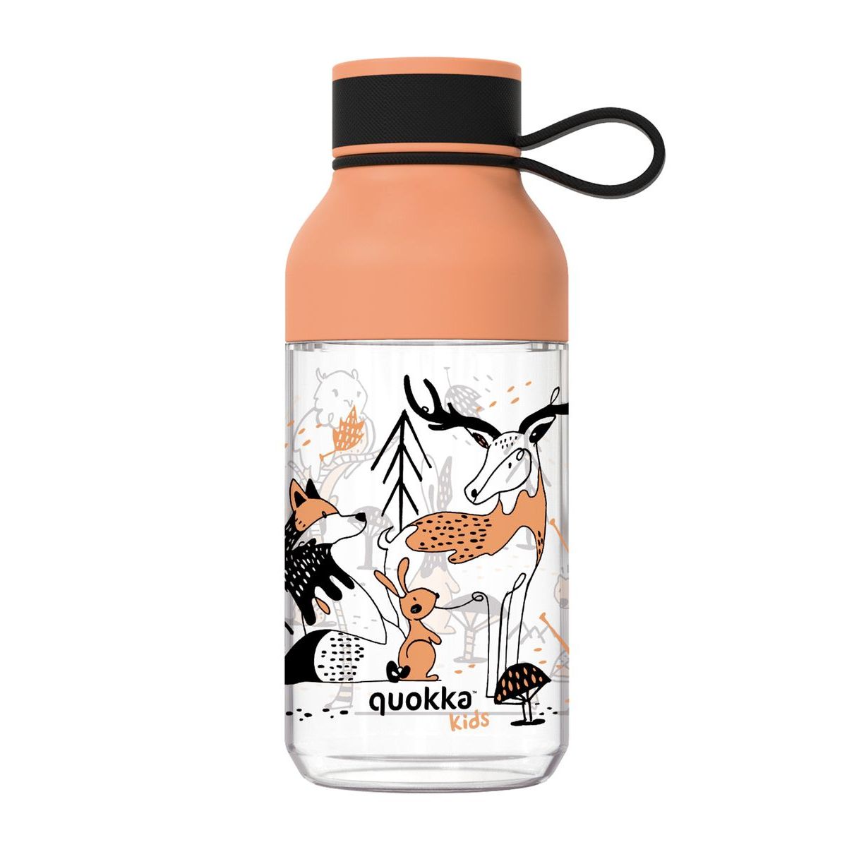 Quokka Plastová láhev Ice Kids s poutkem In the Woods 430 ml
