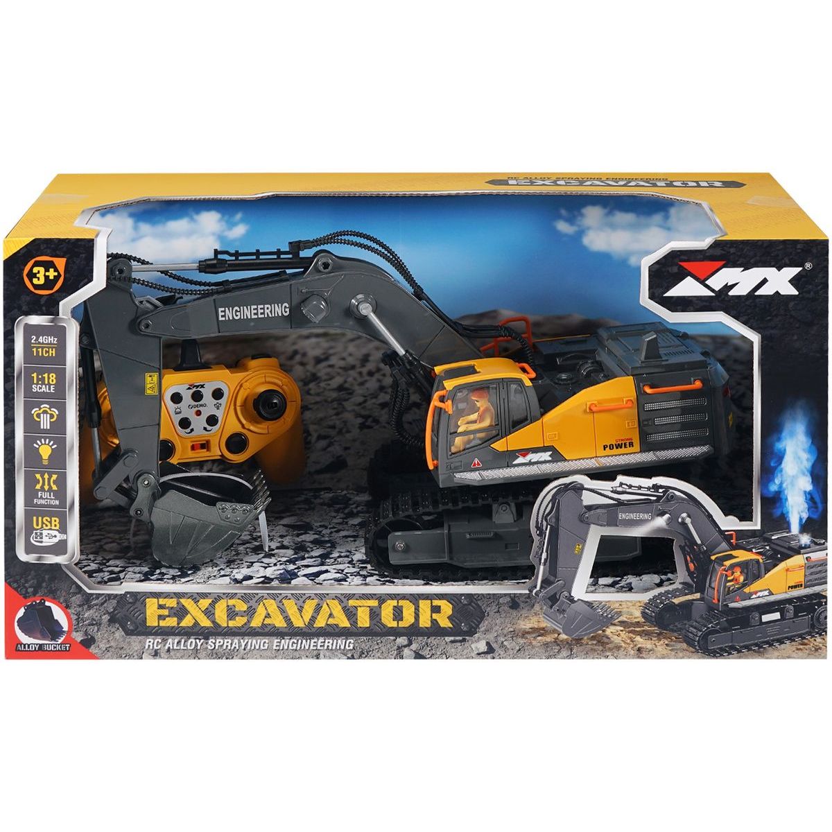 Alltoys RC bagr se sprejem 1:18 2.4Ghz