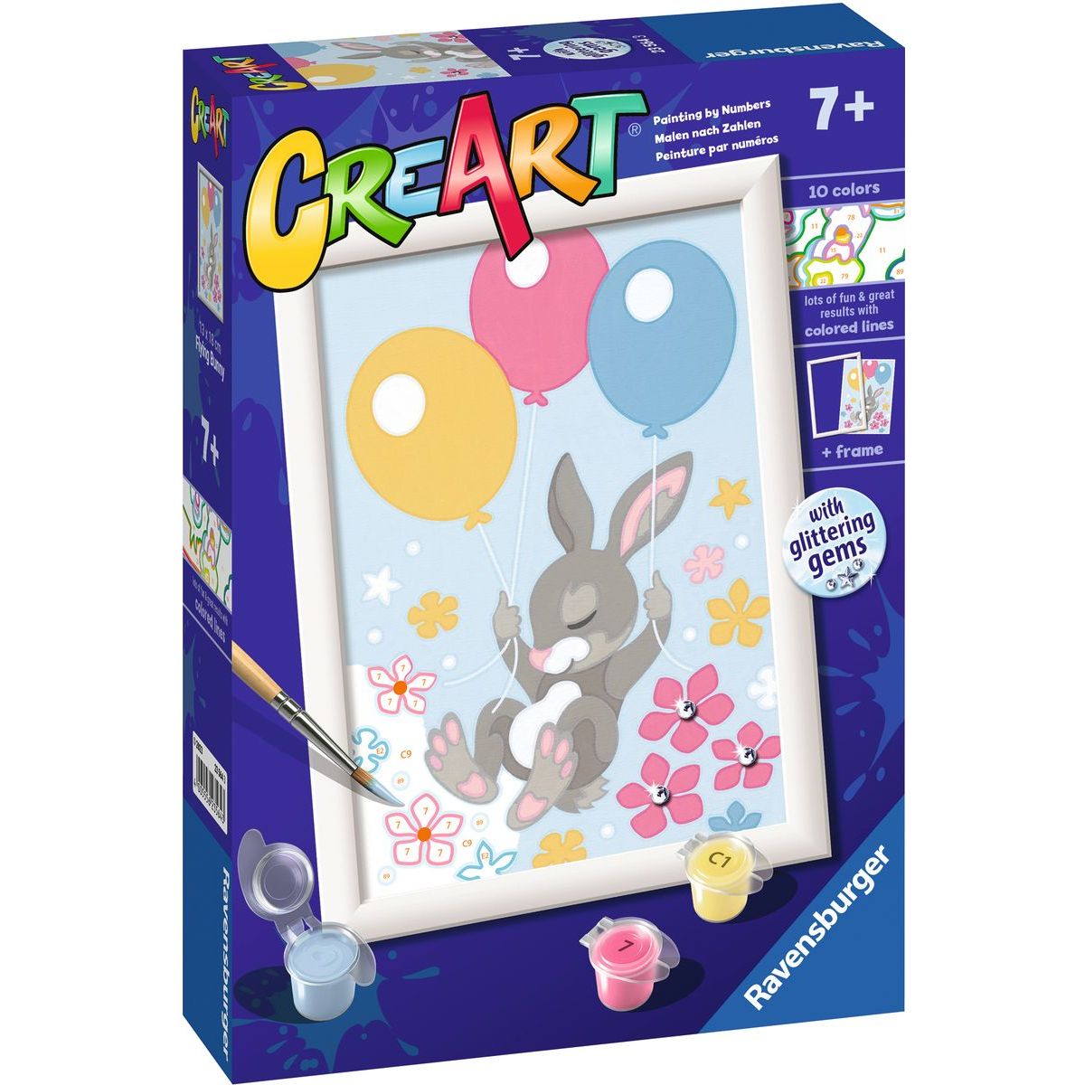 CreArt 235643 Létající zajíček s balónky (se třpytivými kamínky)