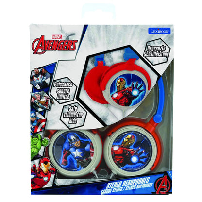 Lexibook Skládací drátová sluchátka Avengers s limitem hlasitosti