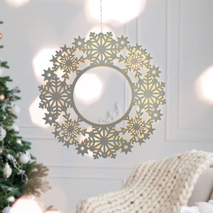 Solight LED dřevěný vánoční věnec, 10x LED, bílá, 30cm, časovač, 2x AA - Poškozený obal