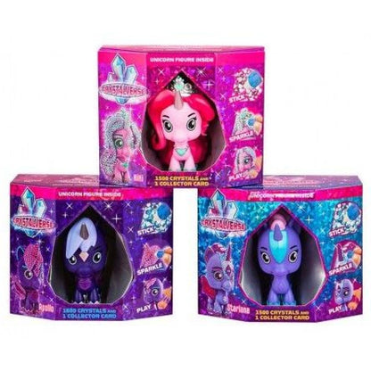 Figurka galaktického jednorožce Crystalverse sv. fialová