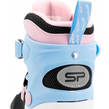 Spokey Joy Dětské kolečkové brusle, černo-růžové, ABEC7 Carbon, vel. 31 - 34