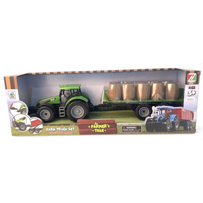 Alltoys Traktor na setrvačník s valníkem a s sudy zelený