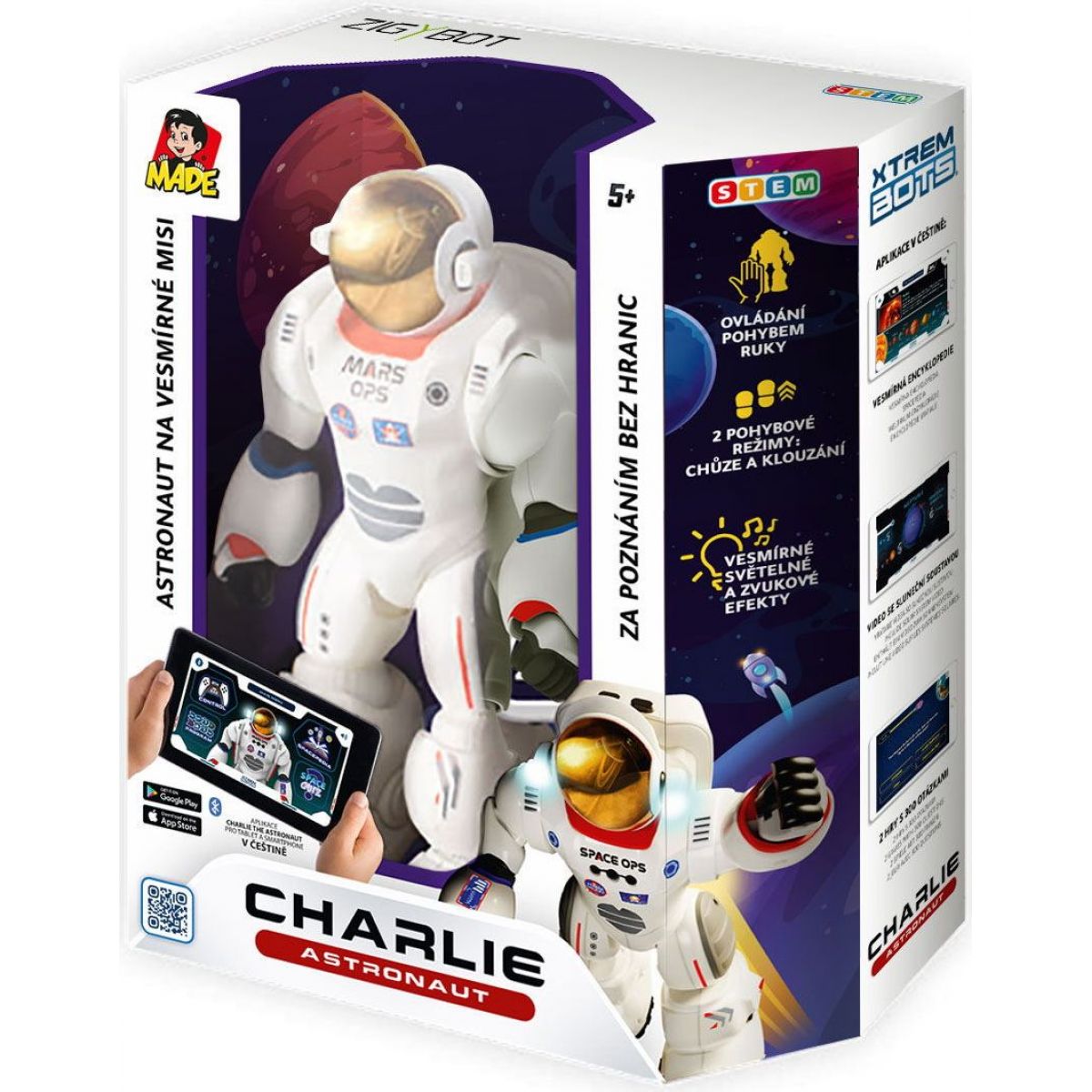 MaDe Robot astronaut Charlie s naučnou aplikací 29,5 cm