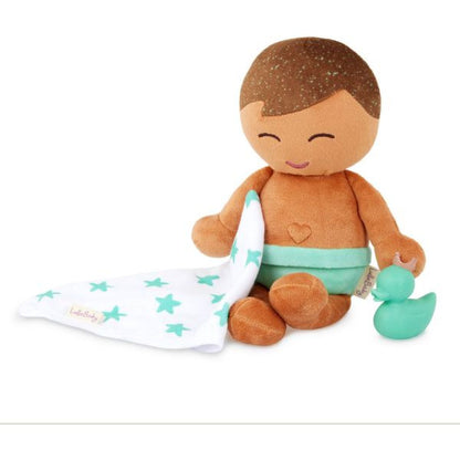 LullaBaby Panenka plyšová do vany kluk Light Brown Hair