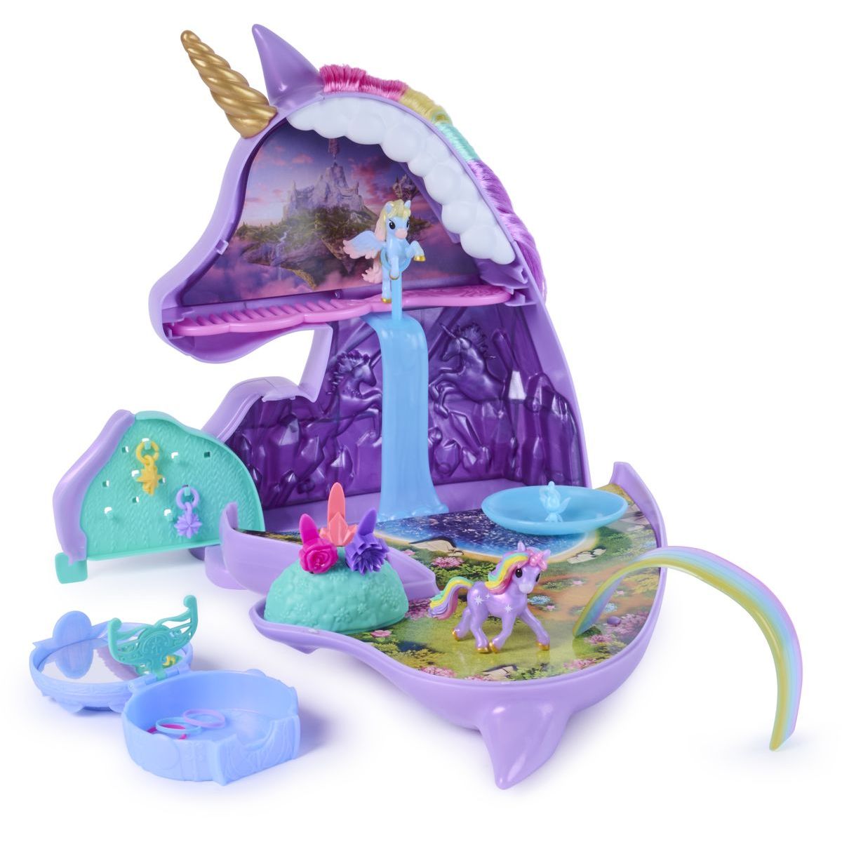 Unicorn academy česací hlava rozložitelná na hrací set