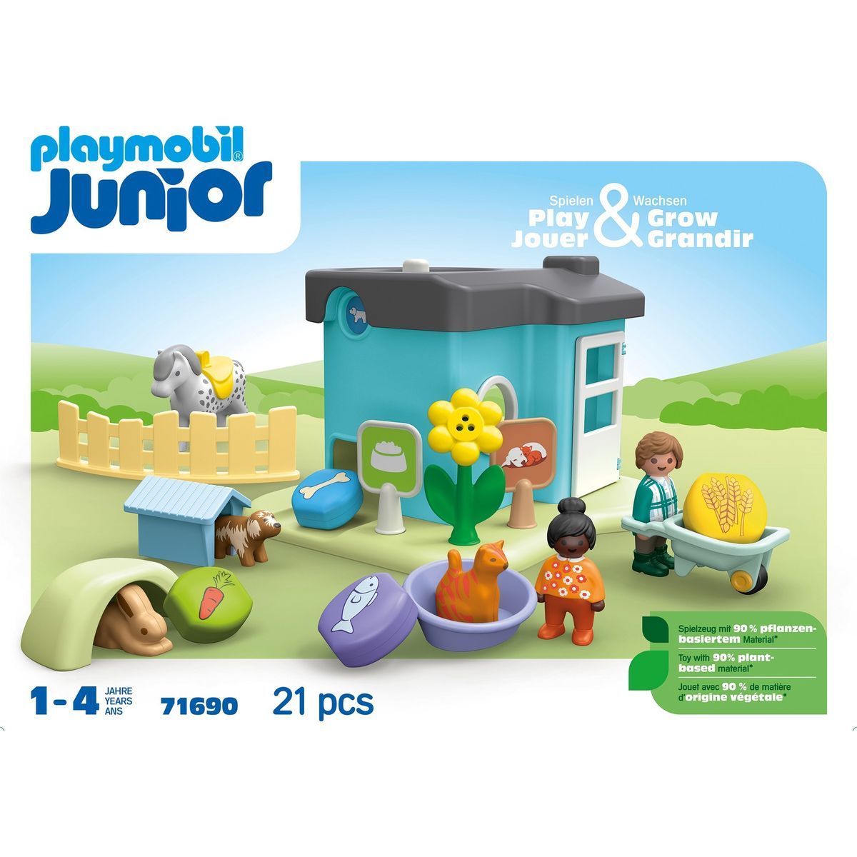 PLAYMOBIL® 71690 1.2.3: Ustájení zvířat s dávkovačem krmiva