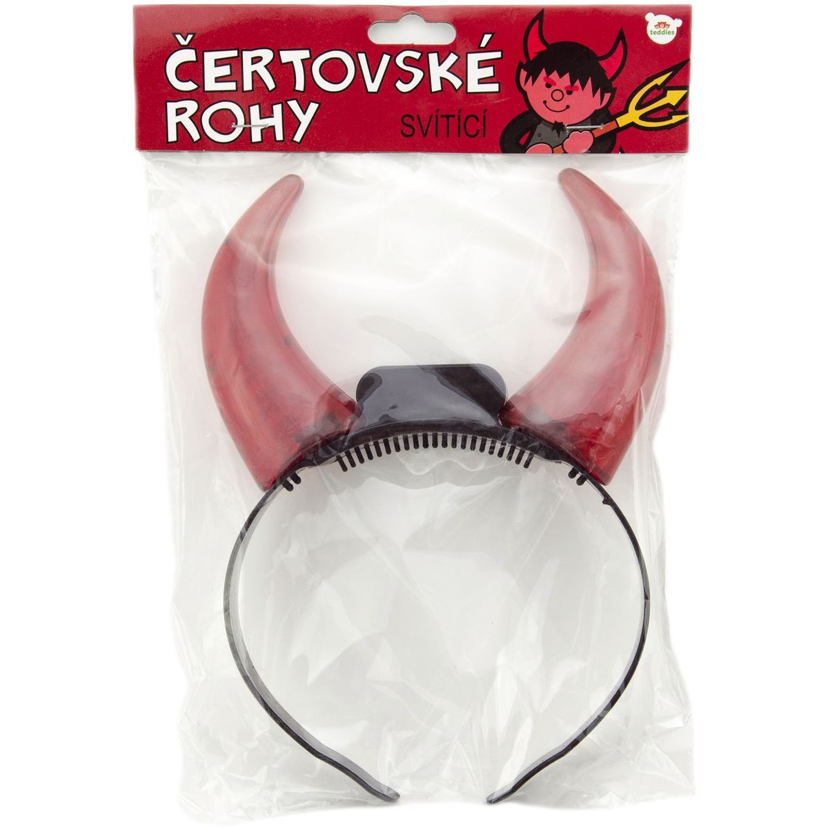 Teddies Rohy čertovské svítící na baterie 15 cm