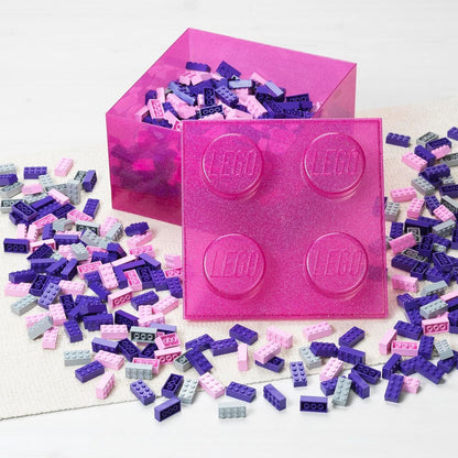 LEGO úložný box 4 s víkem - Třpytivá růžová