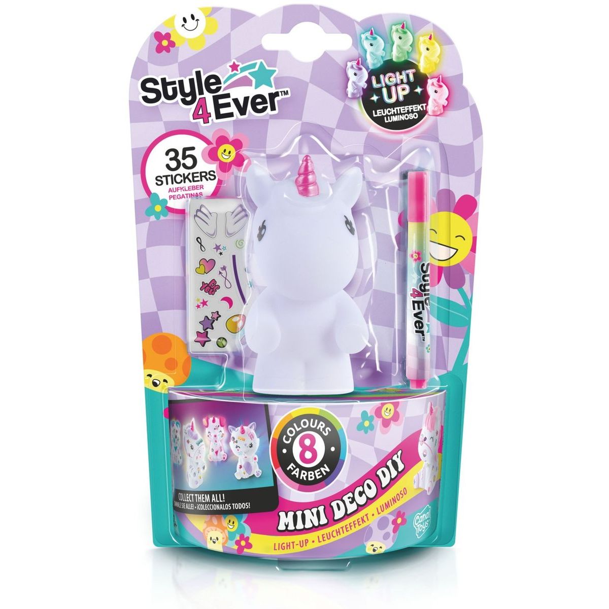 Style4Ever Mini Deco svítící figurka jednorožec růžový