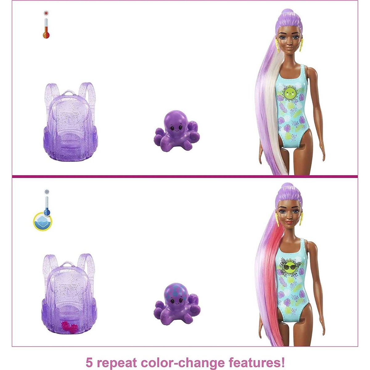 Mattel Barbie Color Reveal panenka pěna plná zábavy Jahoda