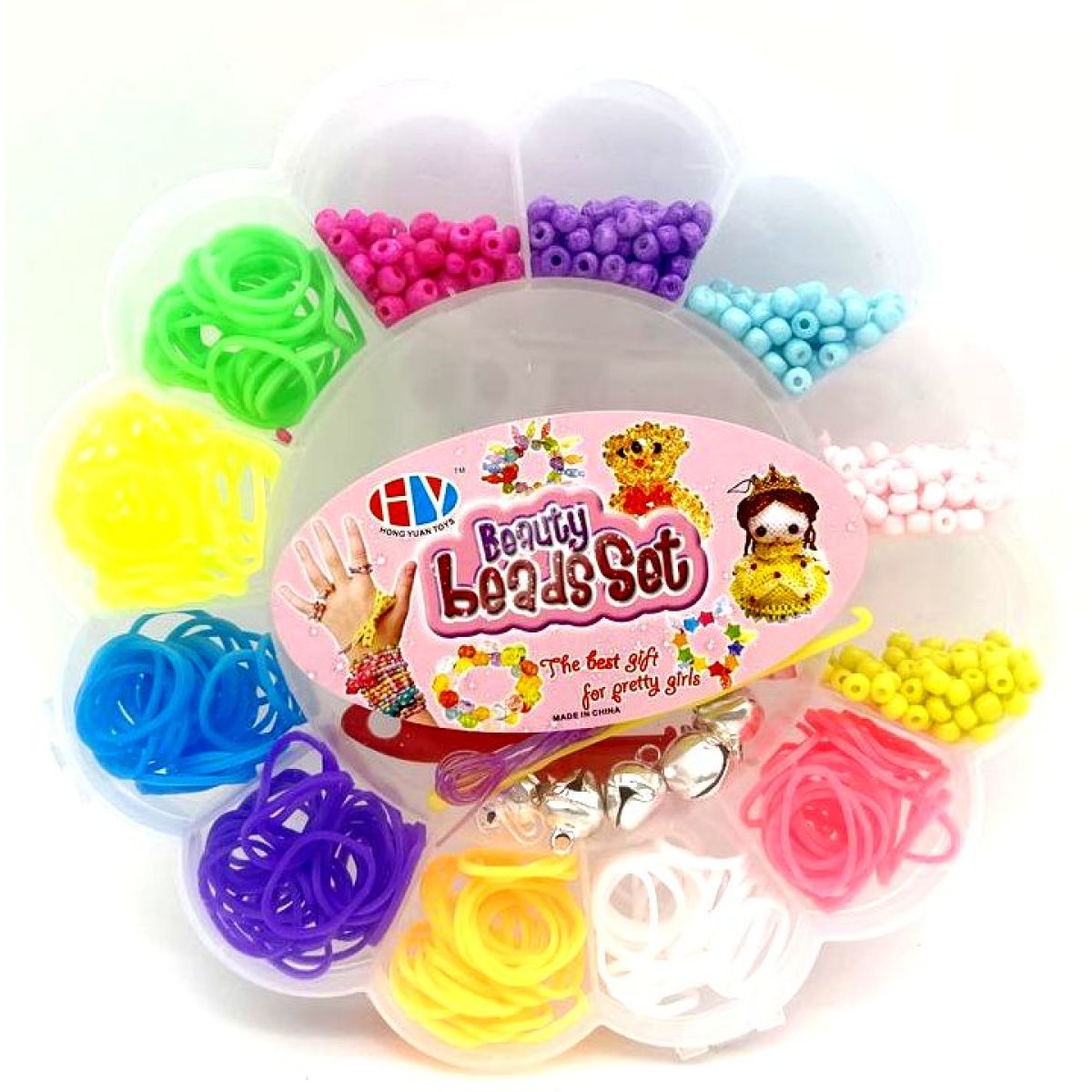 Sada gumiček a korálků 365 ks na výrobu náramků Loom Band