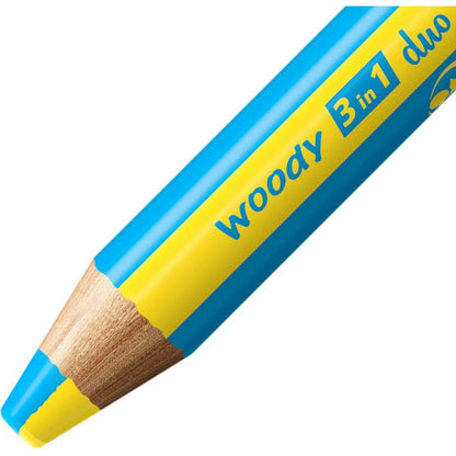 Pastelka, vodovka & voskovka v jednom STABILO woody 3 in 1 duo 5 ks sada s ořezávátkem